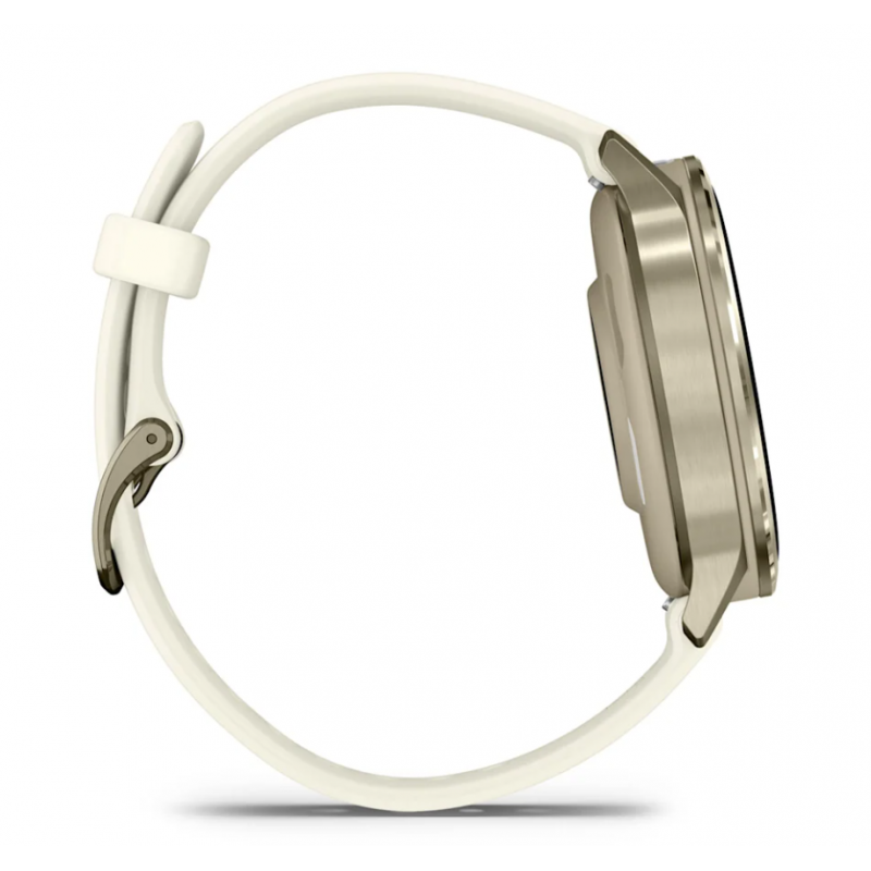 Venu 4 - 41 mm Beige/Lunargold mit Schnellwechsel-Silikon-Armband 18 mm Bone (010-03013-00)