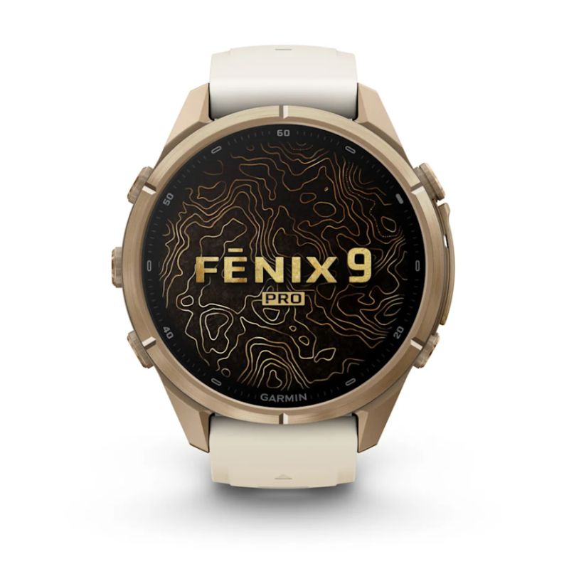 fenix 9 Pro 43 mm Titanio Autumn Gold con cinturino in silicone Cream/French Gray (010-04335-21)