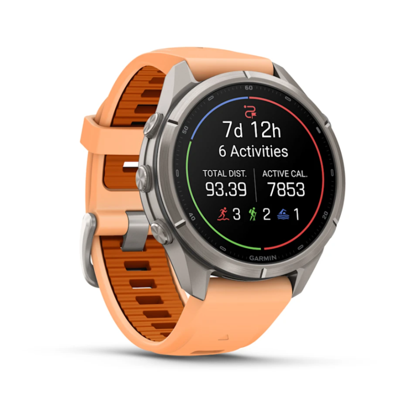 fenix 9 Pro 43 mm Titanio con cinturino in silicone Shell Pink/Autumn Orange (010-04335-01)