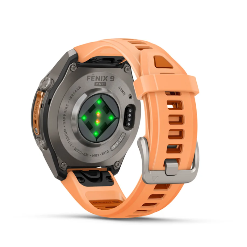 fenix 9 Pro 43 mm Titanio con cinturino in silicone Shell Pink/Autumn Orange (010-04335-01)