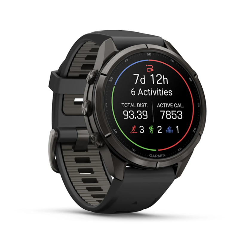 fenix 9 Pro 43 mm Titanio DLC Carbon Gray con cinturino in silicone Black/Pebble Gray (010-04335-11)