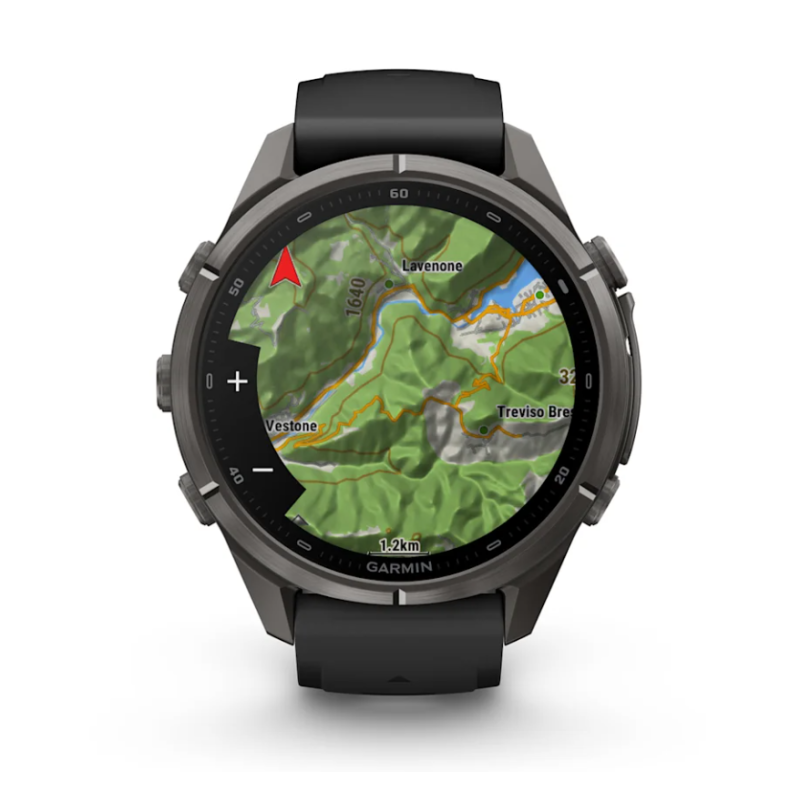 fenix 9 Pro 43 mm Titanio DLC Carbon Gray con cinturino in silicone Black/Pebble Gray (010-04335-11)