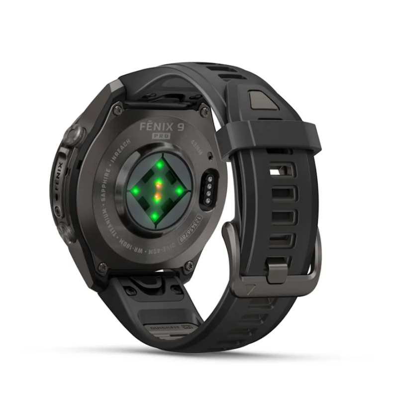 fenix 9 Pro 43 mm Titanio DLC Carbon Gray con cinturino in silicone Black/Pebble Gray (010-04335-11)