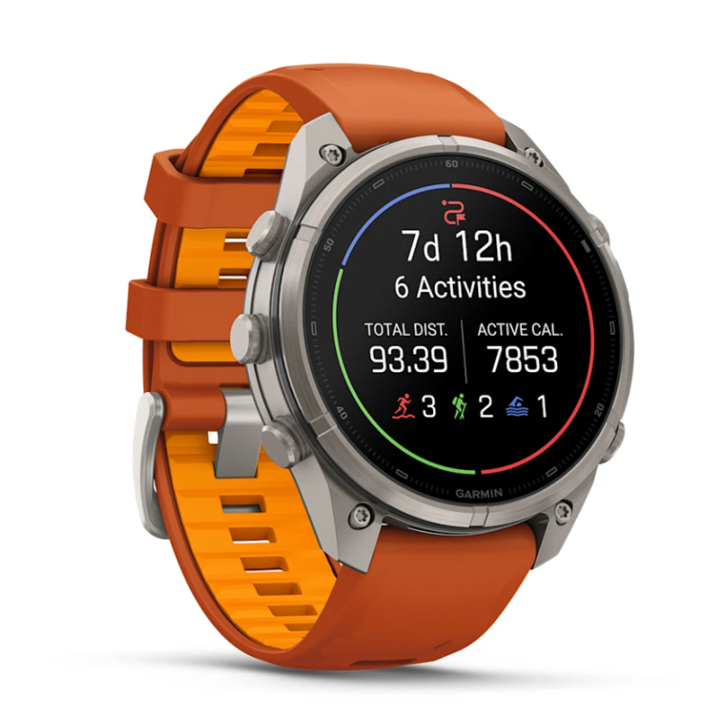 fenix 9 Pro 47 mm Titanio con cinturino in silicone Autumn Orange/Spark Orange (010-04336-01)