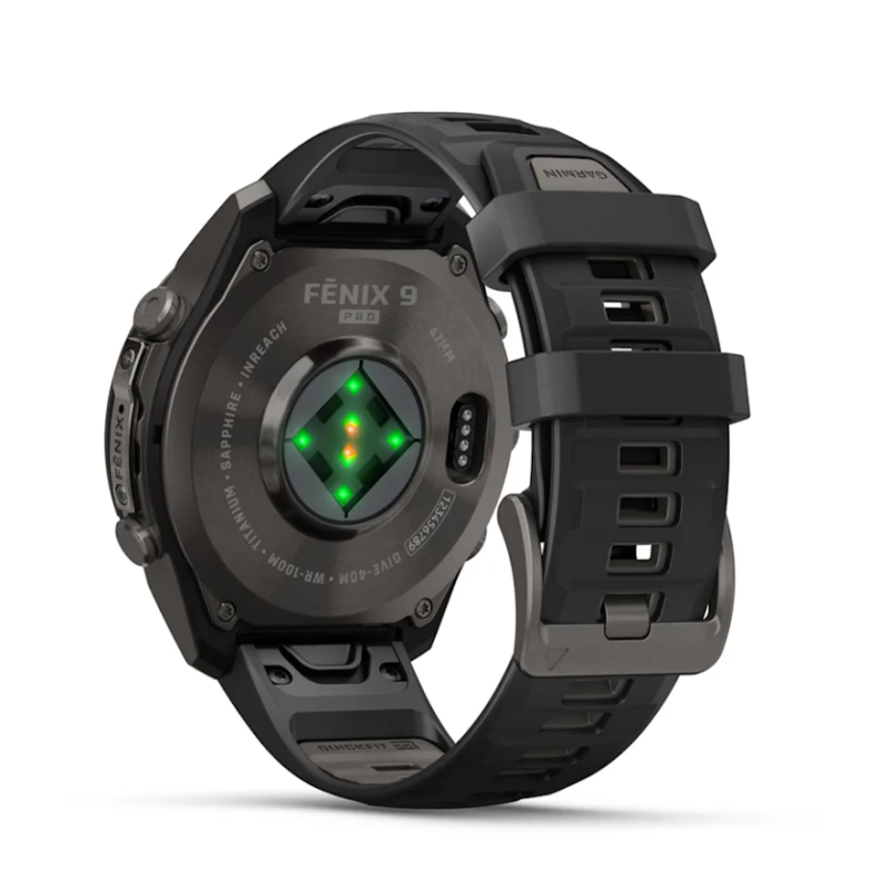 fenix 9 Pro 47 mm Titanio DLC Carbon Gray con cinturino in silicone Black/Pebble Gray (010-04336-11)
