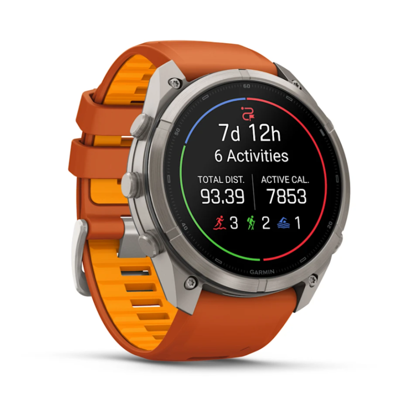 fenix 9 Pro 51 mm Titanio con cinturino in silicone Autumn Orange/Spark Orange (010-04337-01)