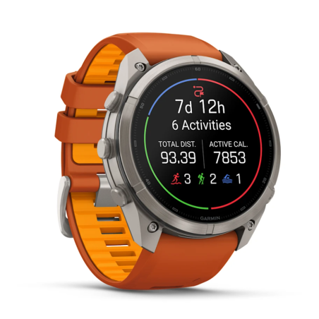 fenix 9 Pro 51 mm Titanio con cinturino in silicone Autumn Orange/Spark Orange (010-04337-01)