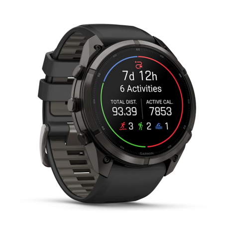 fenix 9 Pro 51 mm Titanio DLC Carbon Gray con cinturino in silicone Black/Pebble Gray (010-04337-11)