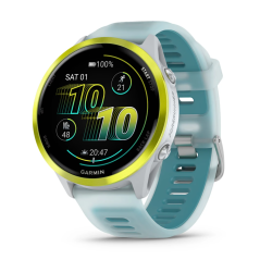 Forerunner 570 - 47mm Amp Yellow Aluminum con cinturino Translucent Whitestone/Turquoise (010-02971-01)